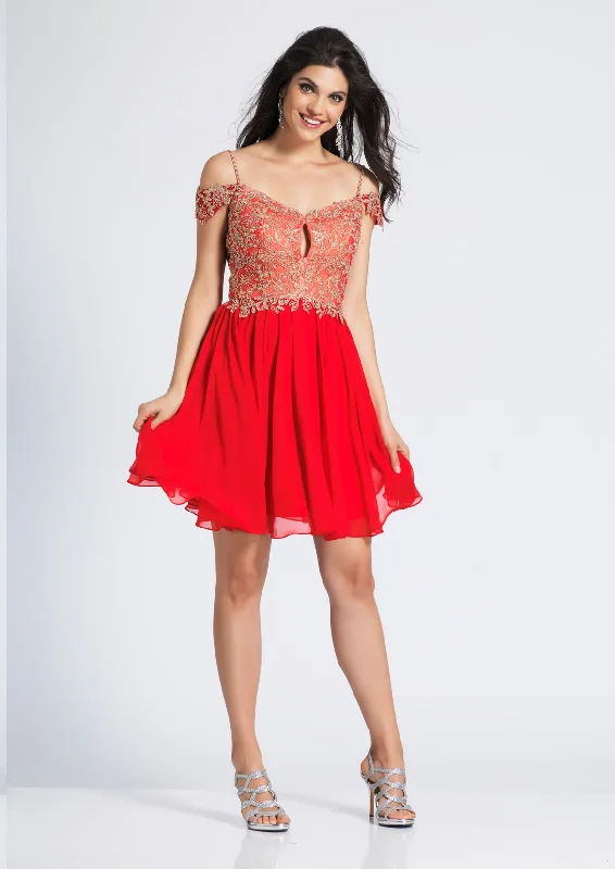 Redefining Women's Fashion Dave & Johnny - 3633 Gilded Lace Appliqued Keyhole A-Line Dress Redefining Women's Fashion Dave & Johnny - 3633 Gilded Lace Appliqued Keyhole A-Line Dress