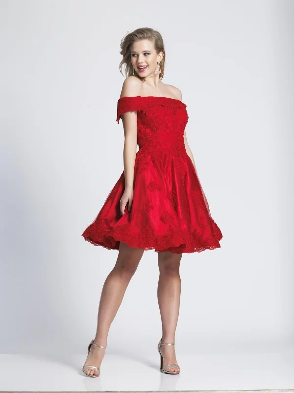 All Season Fashion Collection Dave & Johnny - 3900 off Shoulder Lace Applique Cocktail Dress All Season Fashion Collection Dave & Johnny - 3900 off Shoulder Lace Applique Cocktail Dress