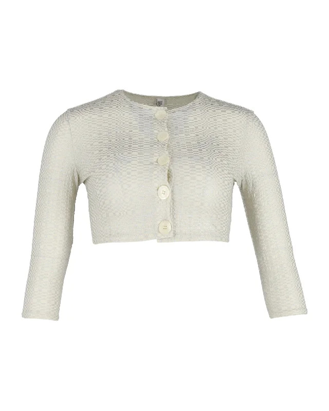 Fashionable Women's Clothes Lisa Marie Fernandez Cropped Cardigan in Cream Viscose