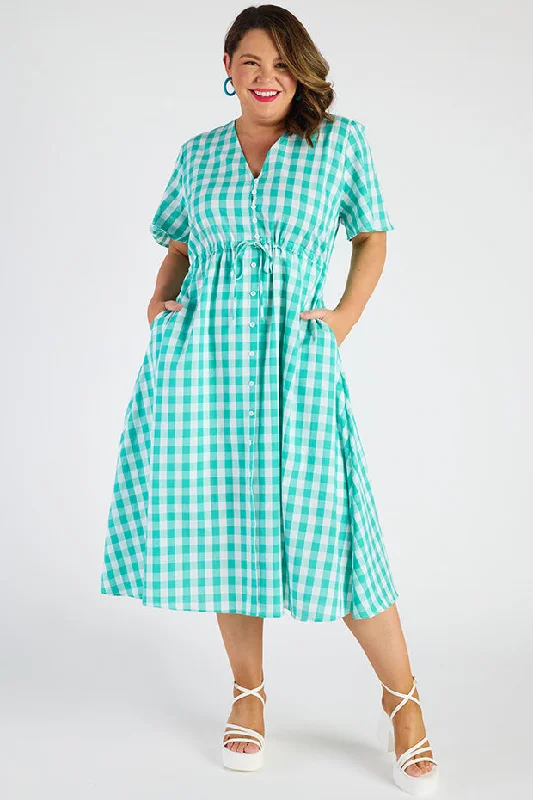 Women's Athletic Clothes Marley Gingham Jade Dress