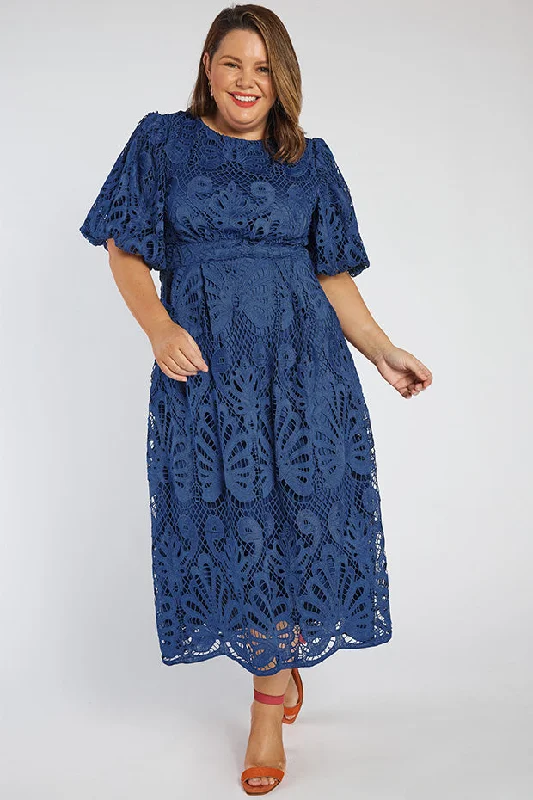 Sustainable Fashion Clothing For Women Neva Rich Navy Lace Party Dress