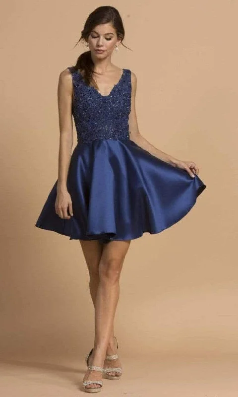 Fresh Styles, Fresh Deals Aspeed Design - S2108 Jeweled Lace Scoop Back Dress