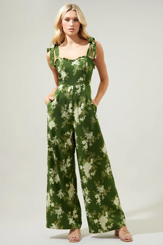 Women's Trendy Clothing Vetiver Floral Dume Wide Leg Jumpsuit