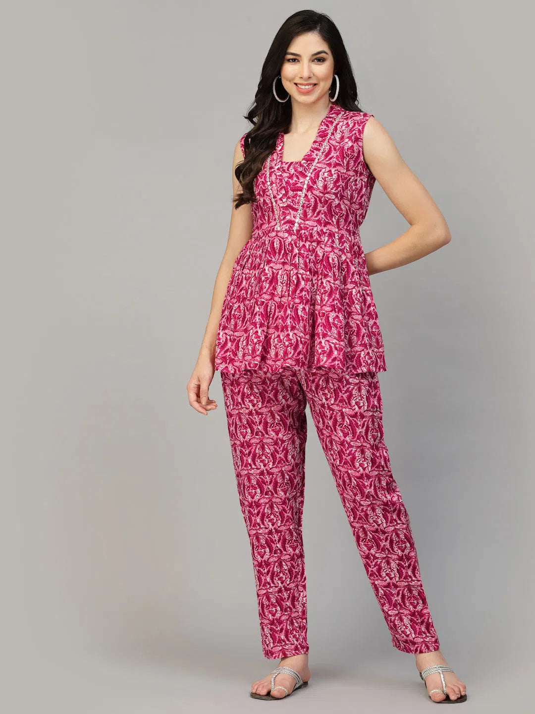 Women's Vintage Clothes Women Embellished Standard Pink Jumpsuits & Sets