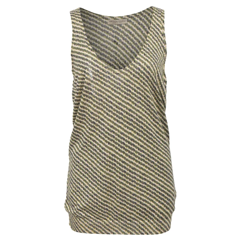 Women's Party Clothes Bottega Veneta Stripe Printed Tank Top in Multicolor Silk