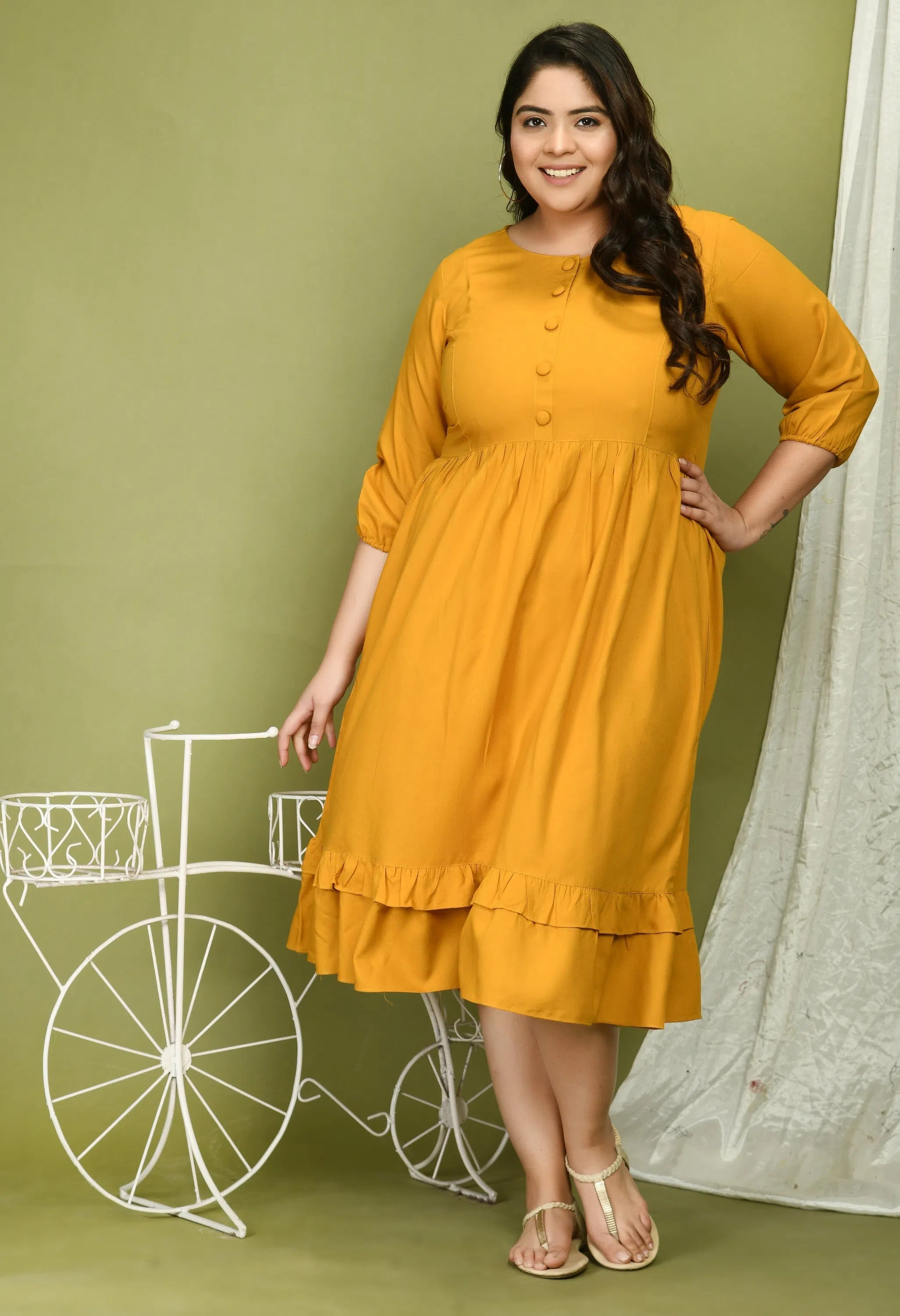 Elegant Clothing For Women Women Solid Plus Size Mustard Jumpsuits & Sets