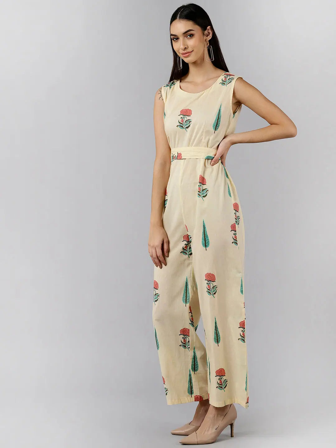 Clothes For Sale Ahika Women Cream Solid Jumpsuit