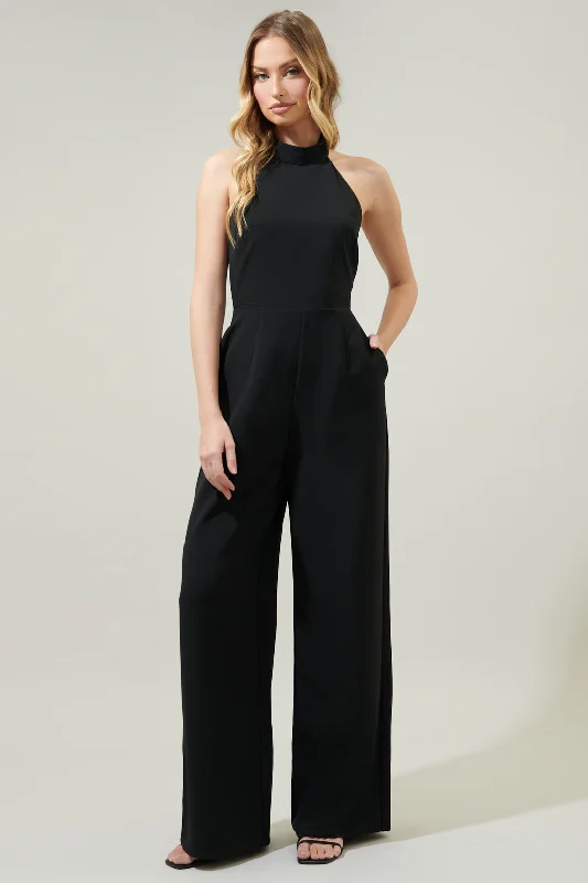 Women's Seasonal Clothes After Hours Backless Halter Jumpsuit