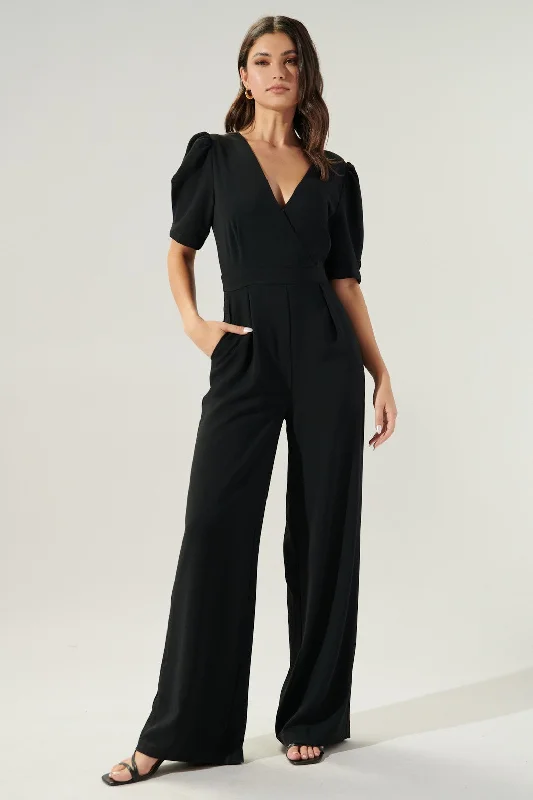 Fashionable Women's Clothes Go Getter Wide Leg Surplice Jumpsuit