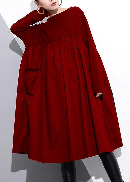 Women's Evening Wear Elegant Cinched o neck Cotton clothes For Women Tutorials Red Dresses Women's Evening Wear Elegant Cinched o neck Cotton clothes For Women Tutorials Red Dresses