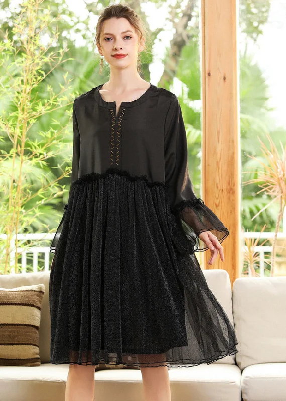 Trendy Outfits For Girls Silvery Sequins Exra Large Hem Patchwork Chiffon A Line Dress Spring Trendy Outfits For Girls Silvery Sequins Exra Large Hem Patchwork Chiffon A Line Dress Spring