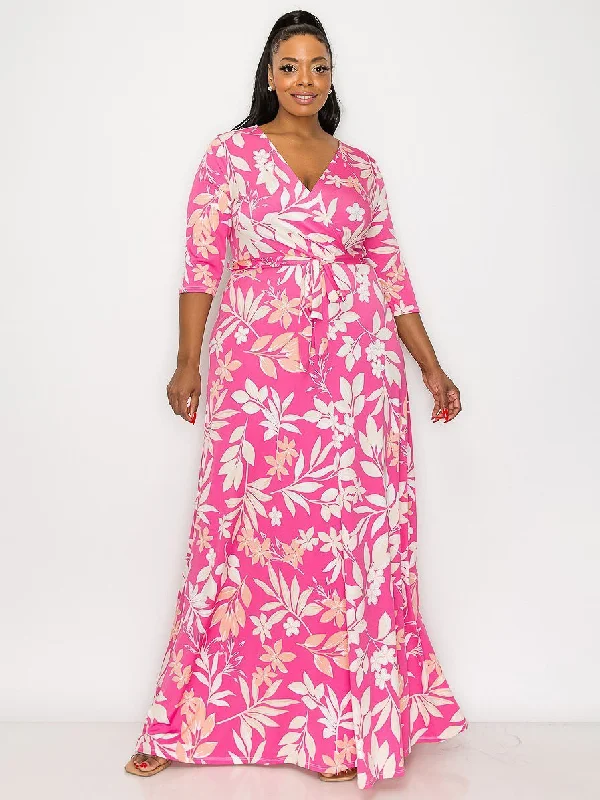 Women's Clothes Signature Plus Size Maxi Dress in Pink Blossom