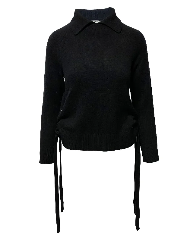 Stylish And Comfortable Clothing For Women Frame Side Tie Sweater in Black Cashmere