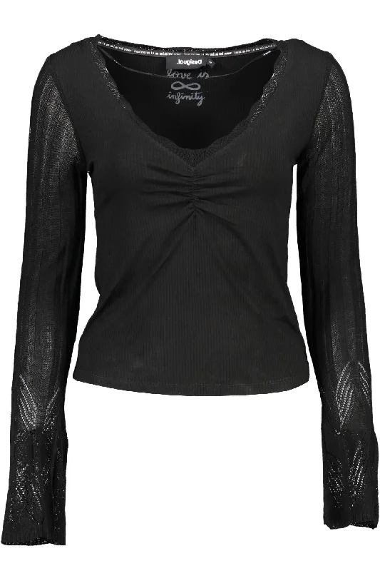 Timeless Women's Clothes Desigual Chic V-Neck Lace Accent  Women's Shirt