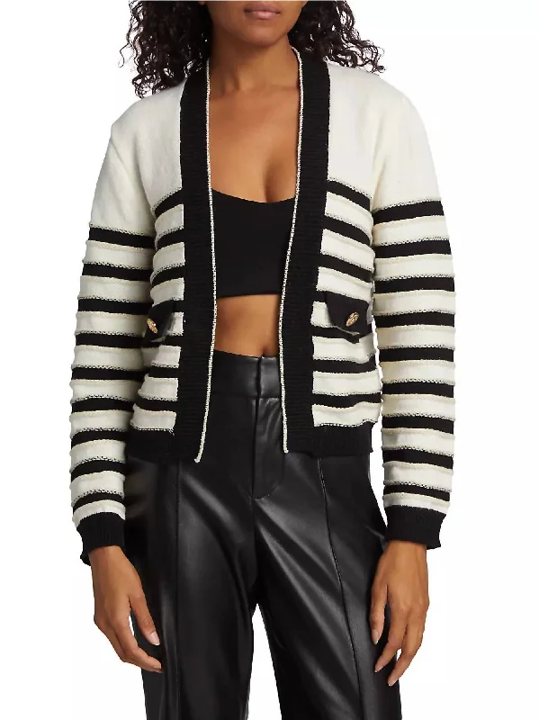 Women's Office Clothing Kammi Cardigan In Ivory/black