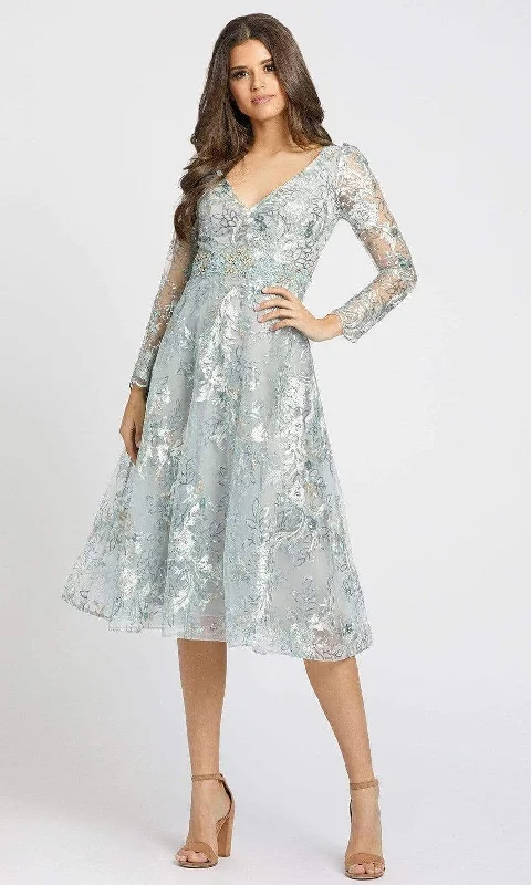 Charming Women's Clothes For Special Events Mac Duggal - 70230 Sequin Embellished Tea Length Dress