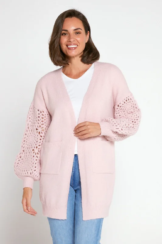 Women's Clothes For The Office Hayley Wool Blend Knit Cardi - Pink