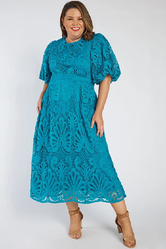 Women's Clothing For Everyday Wear Neva Teal Lace Party Dress