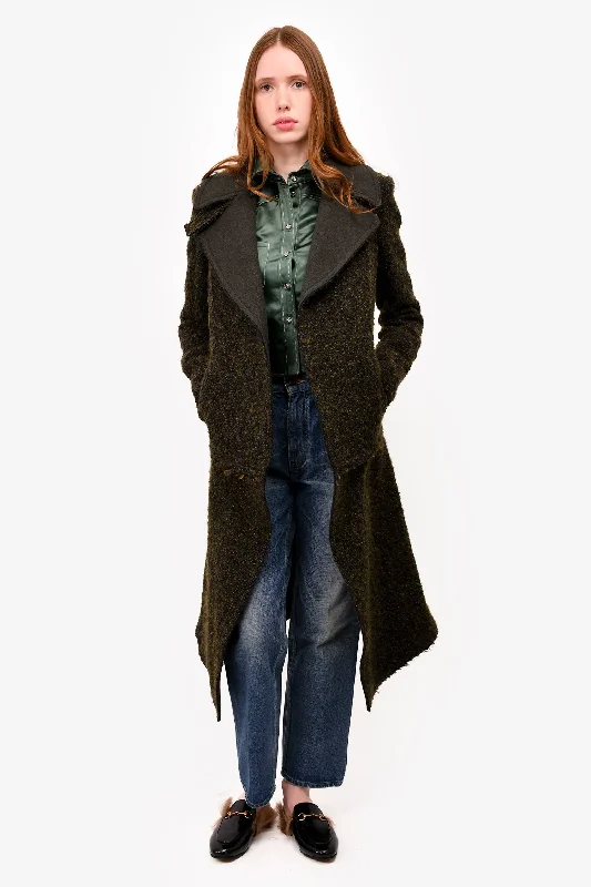 Unbeatable Discounts On The Latest Fashion Trends Celine Green Wool/Mohair Long Jacket Size 38