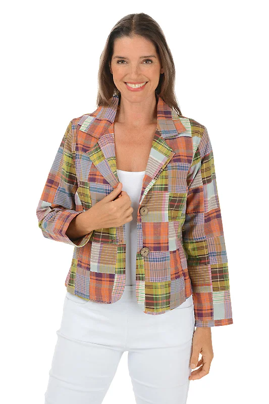 Women's Trendy Casual Outfit Jane Madras Plaid Jacket