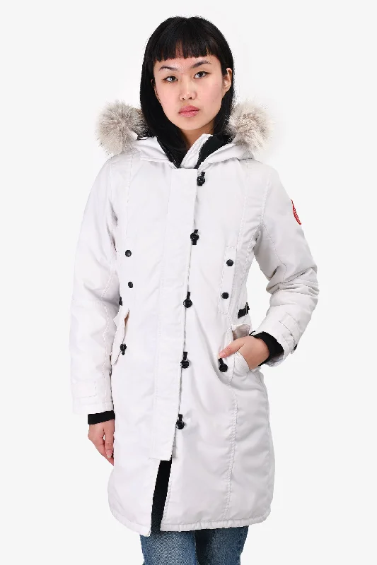 Women's Vintage Clothes Canada Goose White Down 'Kensington' Parka Size XS