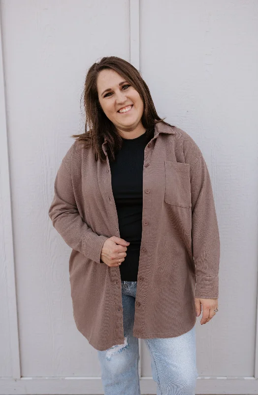 Stylish Women's Garments For Holidays LILLIAN MUSHROOM TERRY KNIT MINERAL WASH JACKET