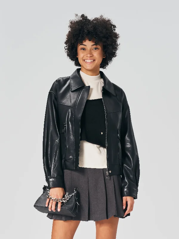 Formal Garments For Women 48307 Vegan Leather Jacket