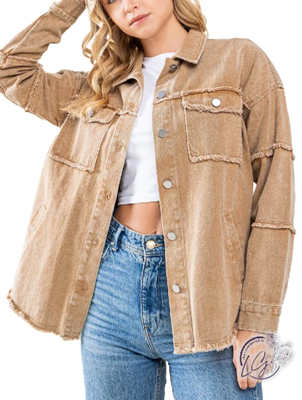 Final Call – Shop Elegant And Casual Fashion For Less Curvy Casual Frayed Twill Jacket Final Call – Shop Elegant And Casual Fashion For Less Curvy Casual Frayed Twill Jacket