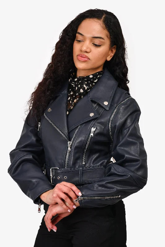 Unmissable Discounts On The Latest Fashion Trends Veronica Beard Blue 'Dylan' Leather Jacket with Detachable Sleeves Size 8 Unmissable Discounts On The Latest Fashion Trends Veronica Beard Blue 'Dylan' Leather Jacket with Detachable Sleeves Size 8