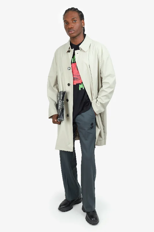Huge Savings On Must-Have Clothing Burberry Beige Button-Up Trench Coat Size 44 Regular Mens