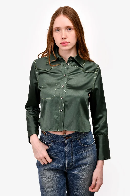 Women's Active Garments For Workouts Acne Studios 2018 Green Crystal Embellished 'Rebecca Chinz' Jacket Size 38