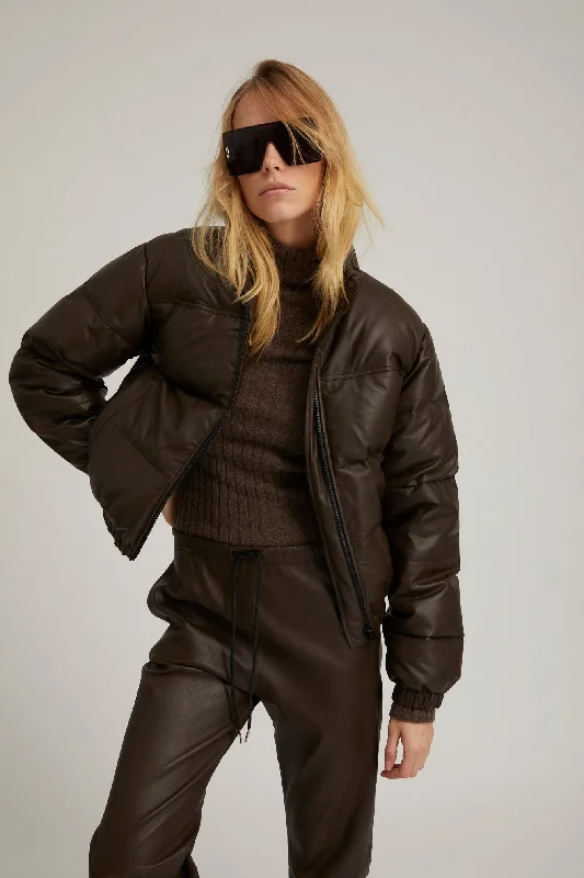 Women's Office Clothing Americano Leather Puffer