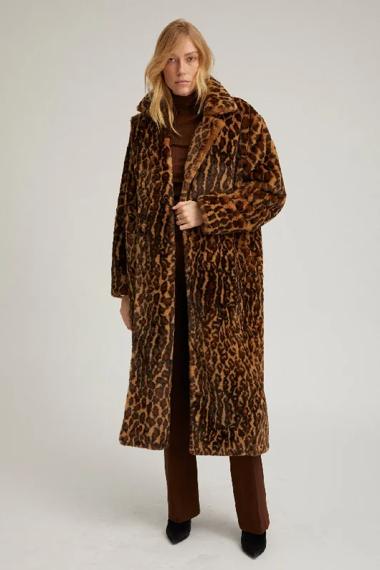 Vintage-Inspired Women's Clothes Leopard Faux Fur Coat