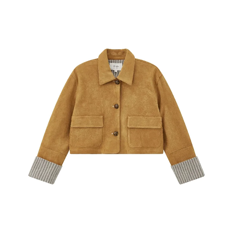 Premium Fashion At Promotional Prices – Limited Time Only 6954Q Suede and Cuffed Jacket