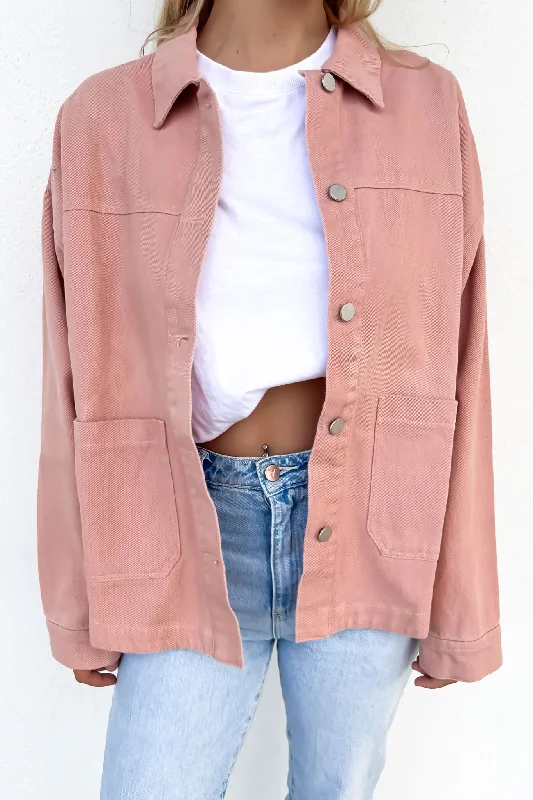 Women's Trendy Activewear Apparel Luisa Denim Jacket Pink