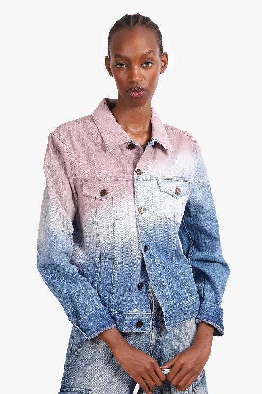 Women's Elegant Outfit Saint Laurent Blue/Purple Denim Jacket Size L Mens