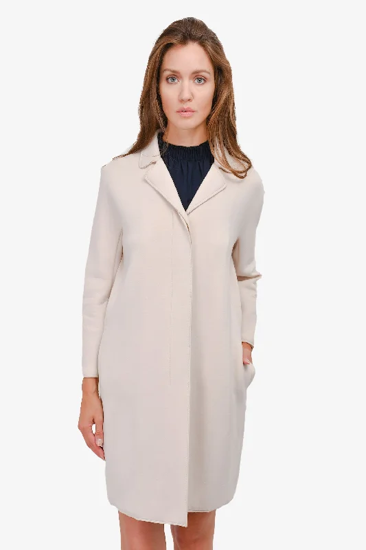 Vintage-Inspired Women's Apparel S' Max Mara Beige Button-Up Coat Est. Size S (As Is)