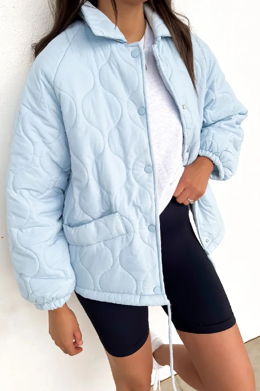 Women's Holiday Apparel Aimee Quilted Jacket Baby Blue