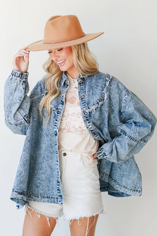 Flash Sale On Stylish Outfits – Hurry Before It's Gone Spring Into It Frayed Denim Jacket