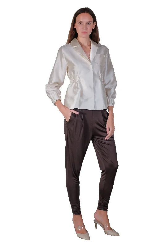 High-End Fashion, Low-End Prices – Sale Happening Now Joya Silk Linen Puff Sleeves Jacket in White High-End Fashion, Low-End Prices – Sale Happening Now Joya Silk Linen Puff Sleeves Jacket in White