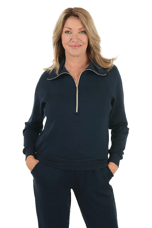 Comfortable Lounge Clothing Half Zip Raglan Sleeve Jacket
