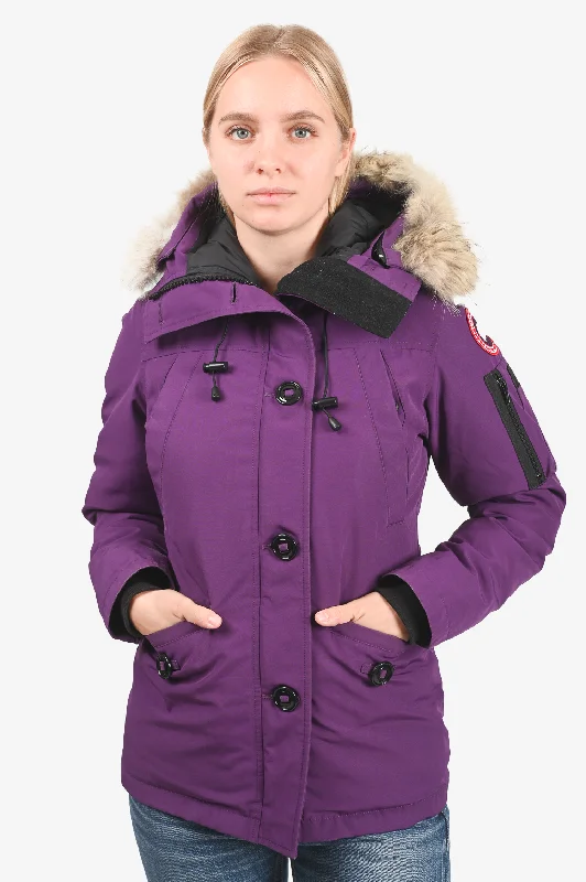 Best Deals On High-Quality Fashion – Shop Now Canada Goose Purple 'Montebello' Puffer Jacket with Fur Hood Size XS