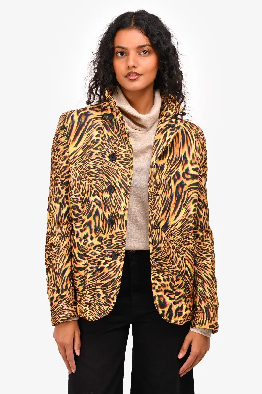 Women's Clothing Apparel Maison Margiela Yellow Printed Light Puff Jacket Size 38