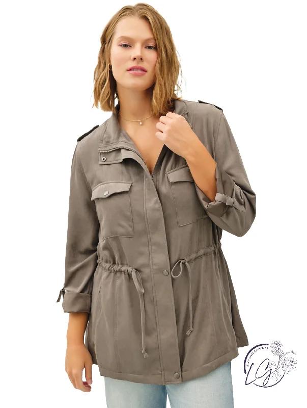 Women's Apparel And Garments Curvy Sculpted Cargo Jacket