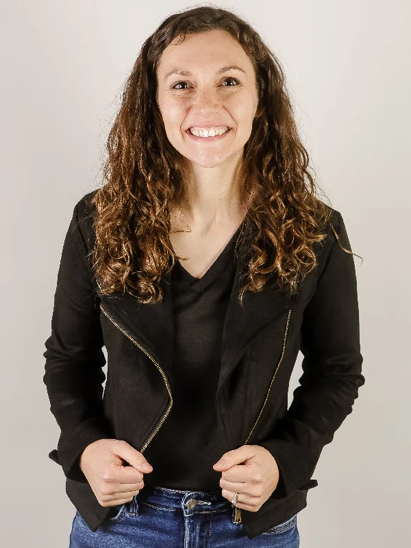 High-End Fashion, Low-End Prices – Don't Miss Out Black Suede Moto Jacket