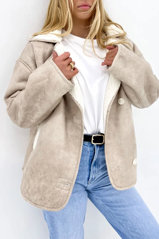 Women's High-Fashion Garments Shannon Sherpa Jacket Beige
