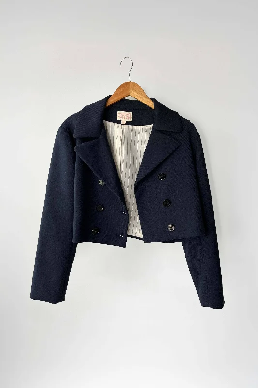 Women's Occasion Wear Clothes Heather Harlan - Cropped Navy Jacket