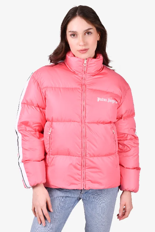 Fashionable Women's Clothes Palm Angels Pink Down Puffer Jacket Size S