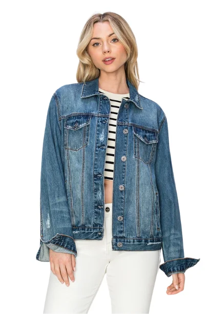 Women's Date Night Outfit Risen Get Relaxed Denim Jacket