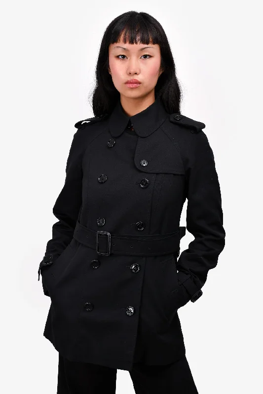 High-End Fashion, Low-End Prices – Sale Happening Now Burberry London Black Double Breasted Trench Coat with Belt Size 2